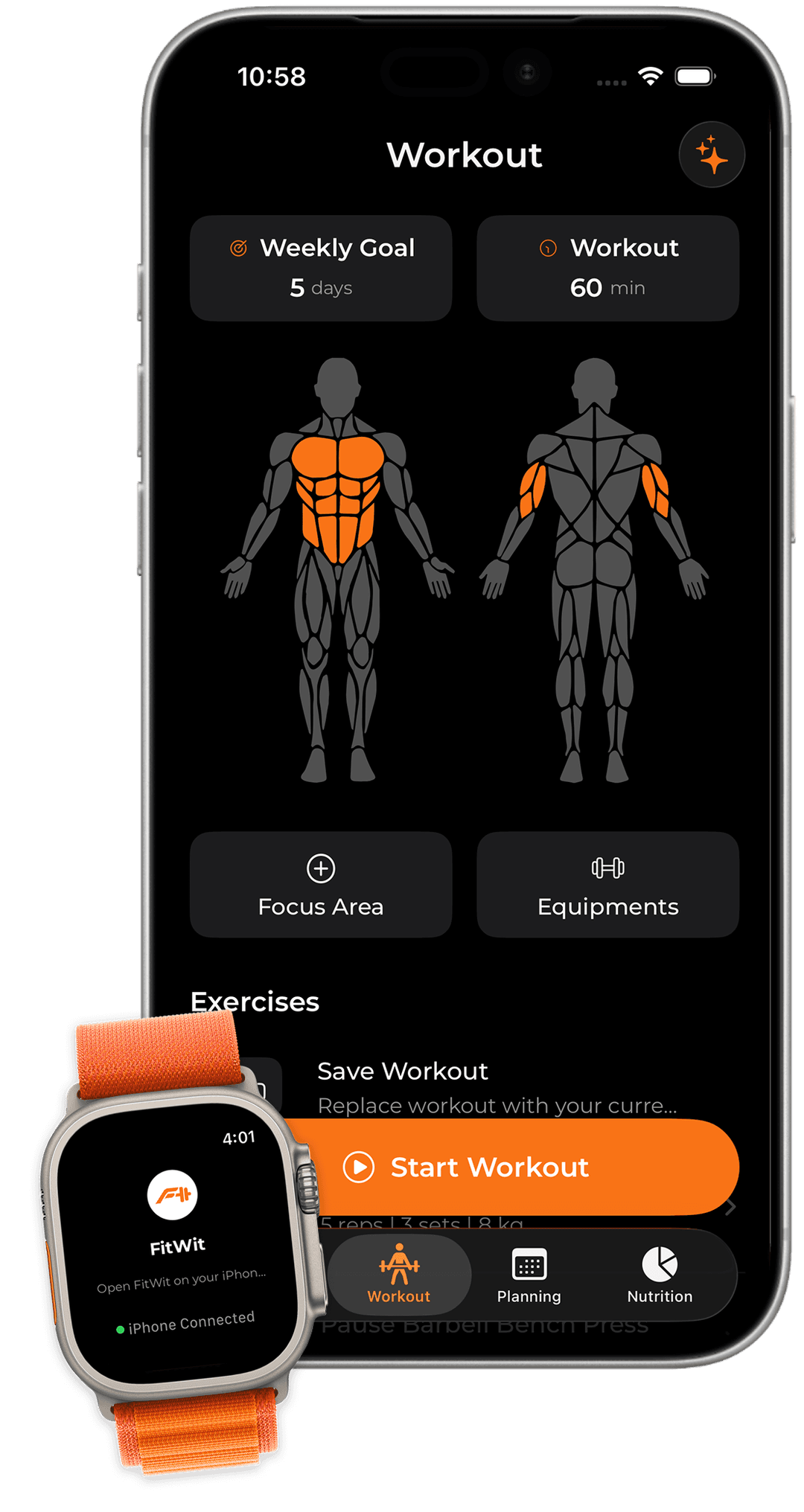FitWit AI on iPhone and Apple Watch